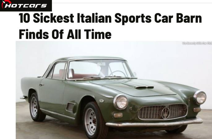 HotCars.com Includes Us In Their 10 Sickest Italian Sports Car Barn Finds List