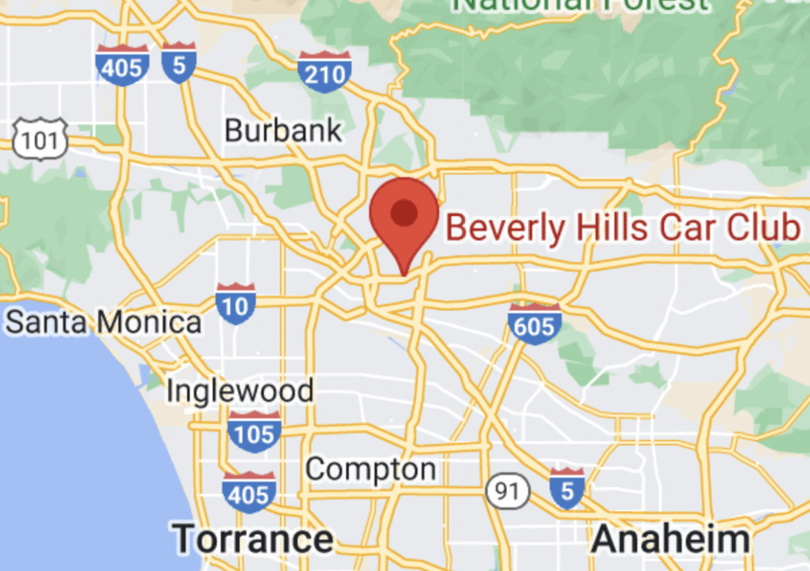 beverly hills car club google maps