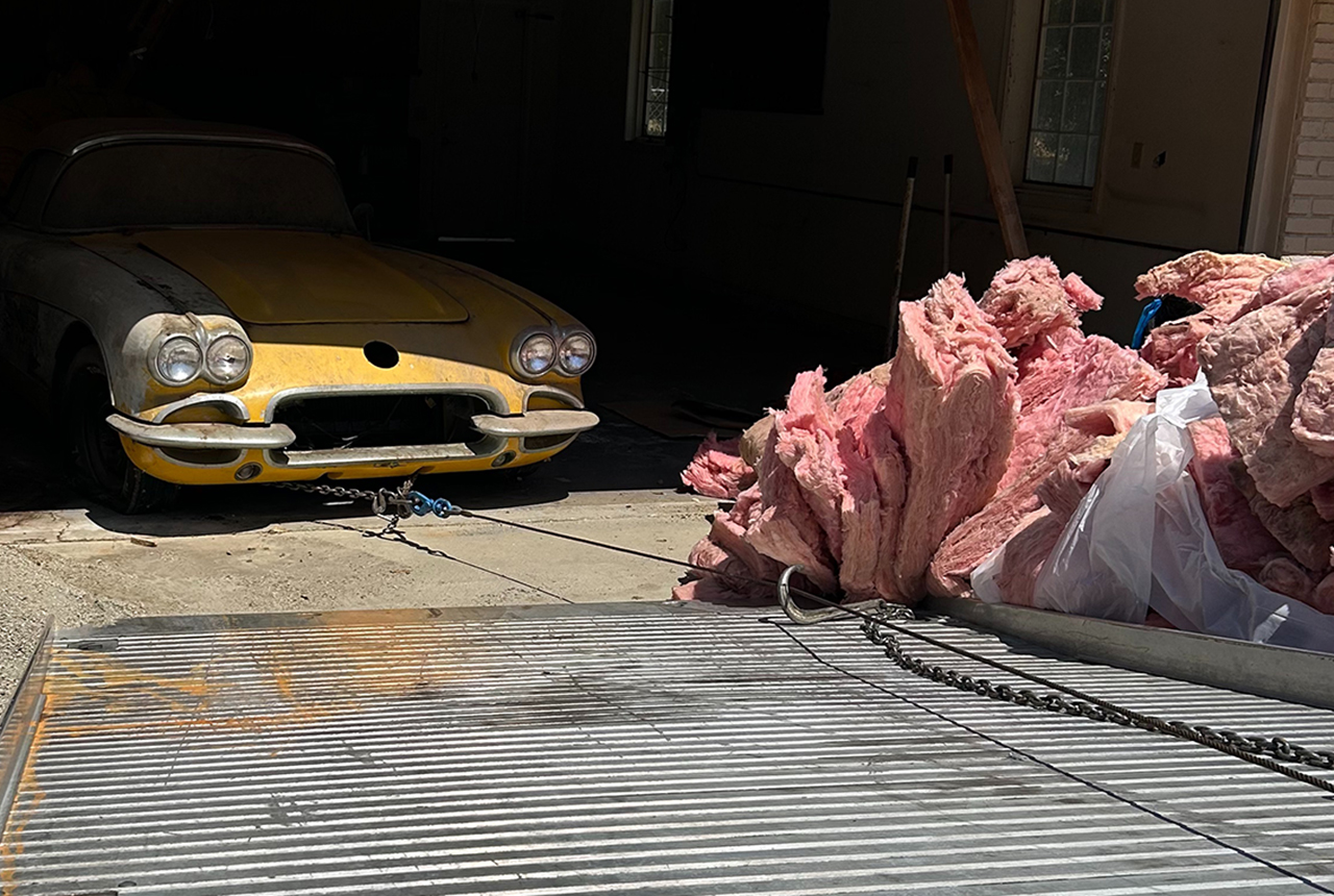 1959 corvette garage find removal