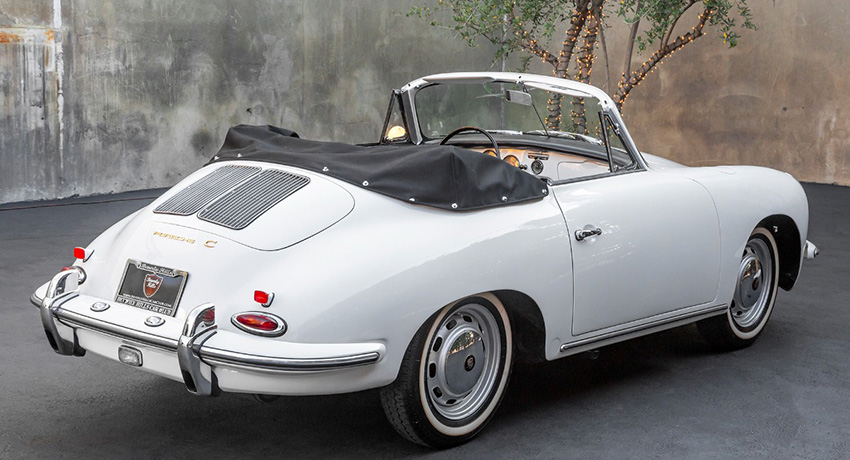 1964 Porsche 356C 1600 Reutter Cabriolet rear view