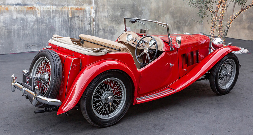 1949 MG TC Right-Hand-Drive rear view