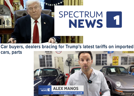Alex Manos Spectrum News 1 Interview Trump Tariffs Classic Cars