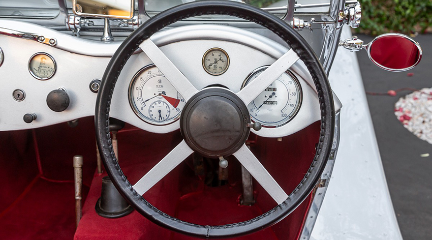 1937 Jaguar SS100 Roadster Right-Hand-Drive interior