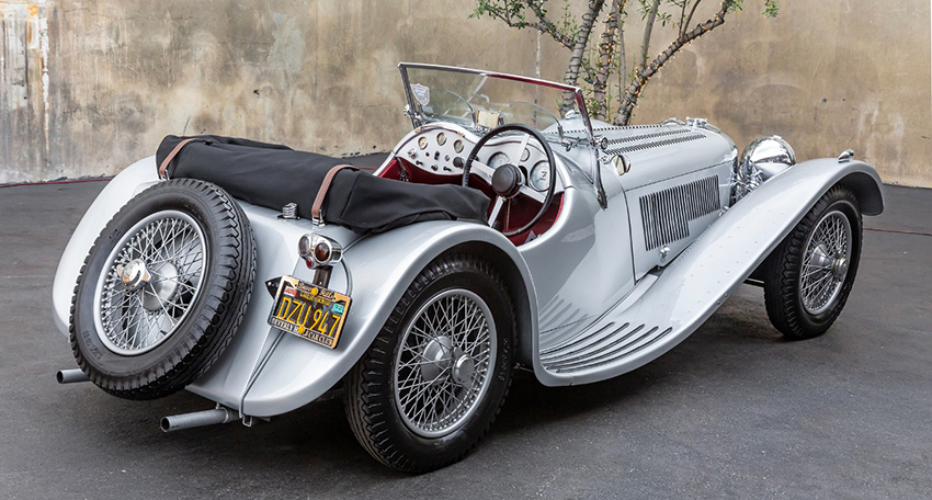 1937 Jaguar SS100 Roadster Right-Hand-Drive rear view