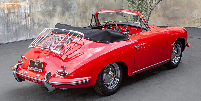 1963 Porsche 356B 1600 Super T6 Cabriolet rear view